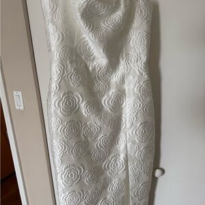 Thin strap white dress with beautiful floral fabric design